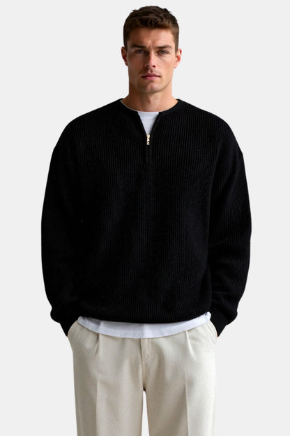Klassischer Strickpullover mit Reißverschluss – Zeitlos & Komfortabel
