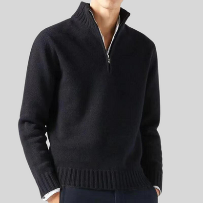 Anton | Luxuriöser Pullover mit Halbreißverschluss
