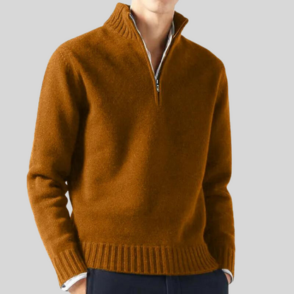 Anton | Luxuriöser Pullover mit Halbreißverschluss